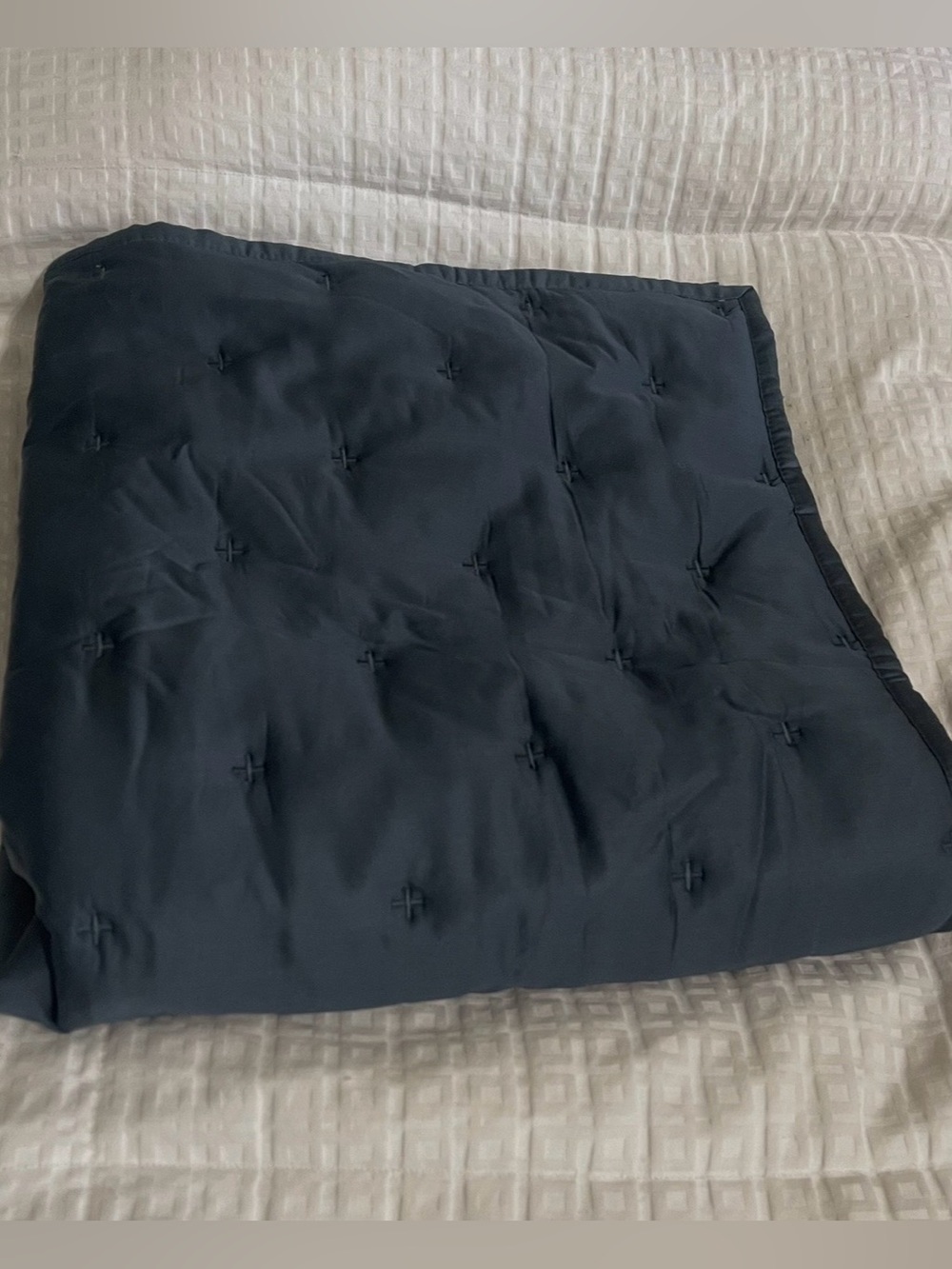 NEW Quince Bamboo Dream Quilted Euro Sham, 26 X 26 (Nightfall) - Picture 3 of 5